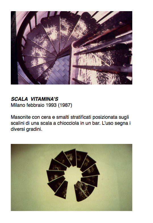 Salvatore Falci, 1987 - 1993, Scala Vitamina's, Milano, febbraio 1993, scheda