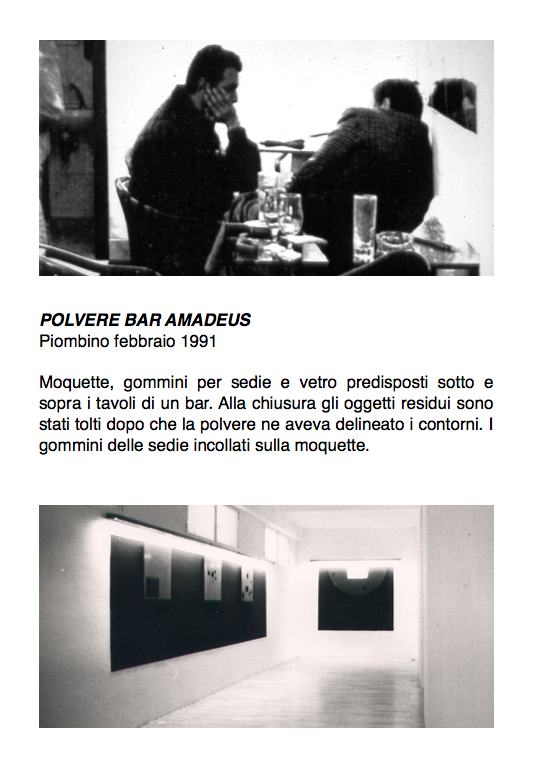 Salvatore Falci, 1991, Polvere Bar Amadeus, Piombino febbraio 1991, scheda